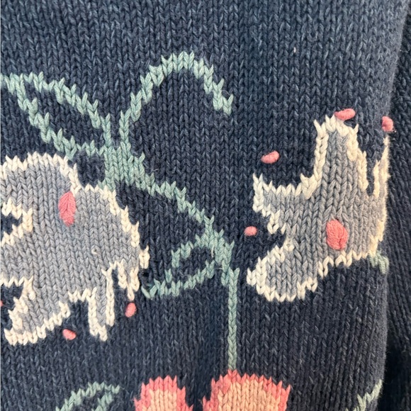 PS Sport Blue and Pink Floral Knit Sweater - Picture 5 of 8